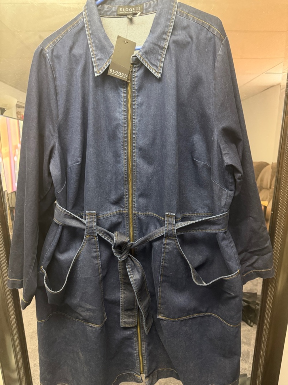 Eloquii Indigo Denim Tie-Waist Jacket